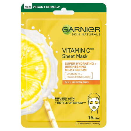 Garnier Skin Naturals Masque tissu hydratant à la vitamine C, 28g