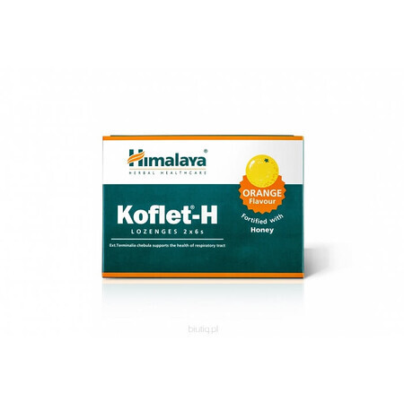 Himalaya Koflet-H aromă de portocale 12 pastile