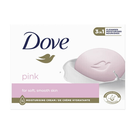 Dove, pastilla de jabón, rosa, 90g