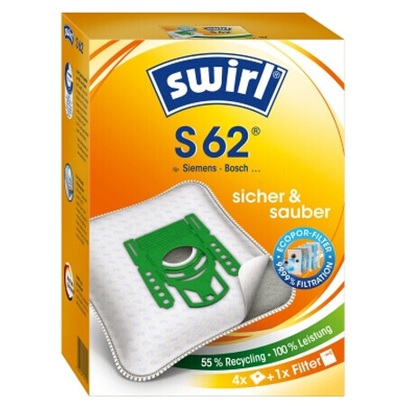 Swirl, saci hoover S62, 4 bucăți