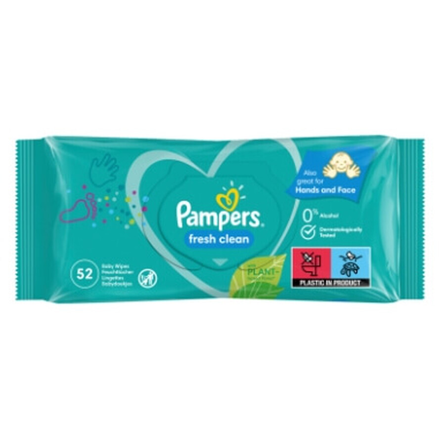 Pampers, Fresh Clean, Șervețele umede, 52 unități