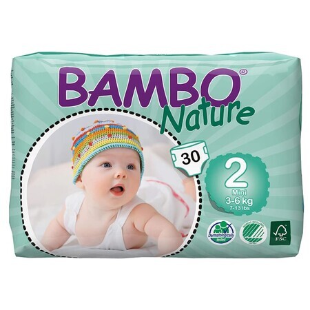 Bambo Nature, Couches, taille 2, 30 pièces