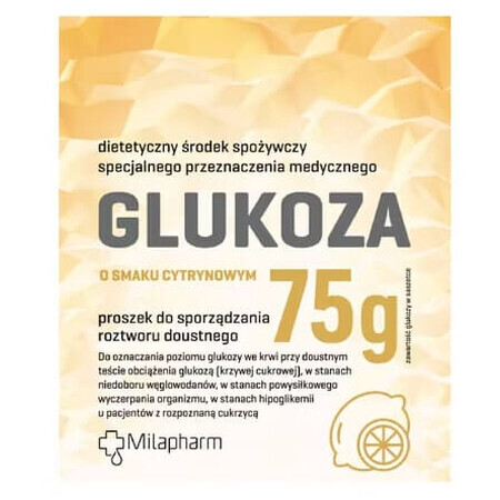 Milapharm Glucoză cu aromă de lămâie, 75g - Termen lung de valabilitate!