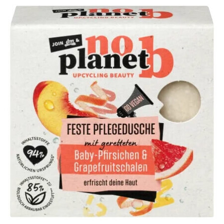 No planet b, cube de douche, pêche et écorce de pamplemousse, 80 g