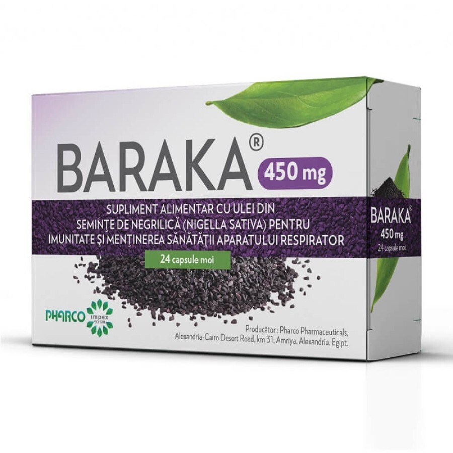 Baraka, 450 mg, 24 capsule moi, Pharco recenzii