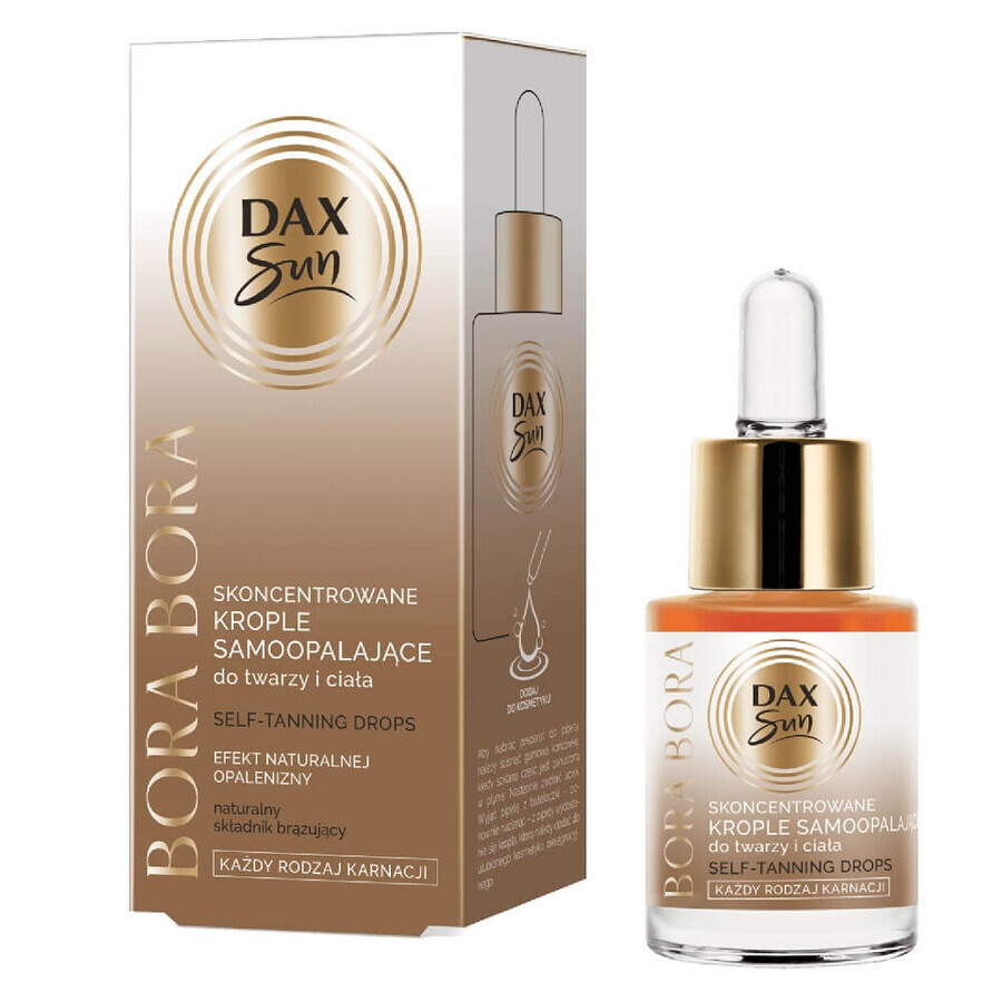 Dax Sun Gotas autobronceadoras concentradas para rostro y cuerpo, Bora Bora, 15ml