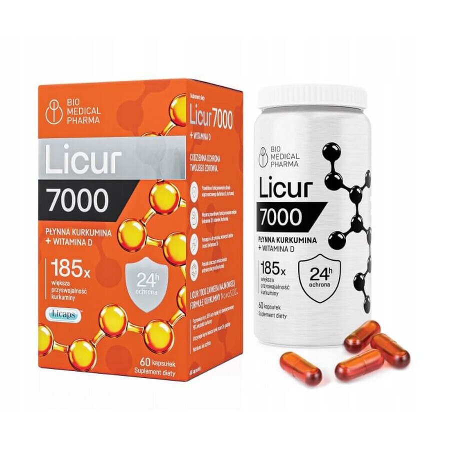 Licur 7000 + Vitamina D, 60 capsule