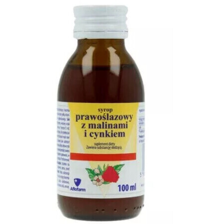 Sirop de creveți cu zmeură și zinc, fără zahăr, 100 ml