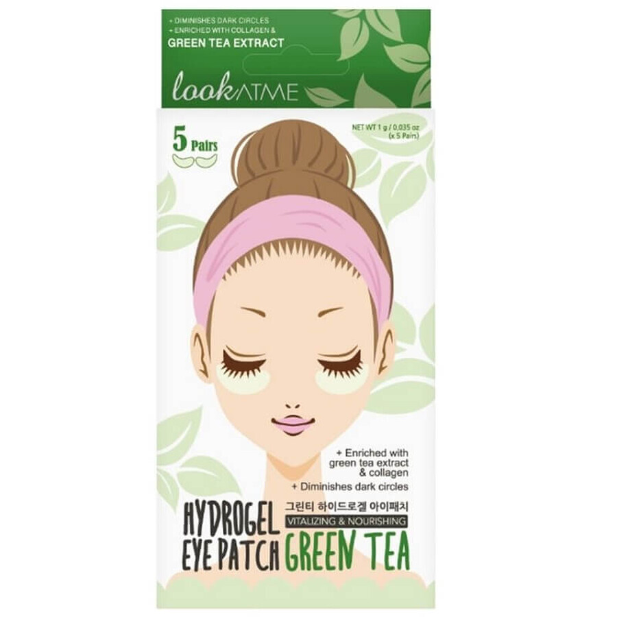 Plasturi pentru ochi Look At Me Hydroel cu extract de ceai verde, 5 perechi