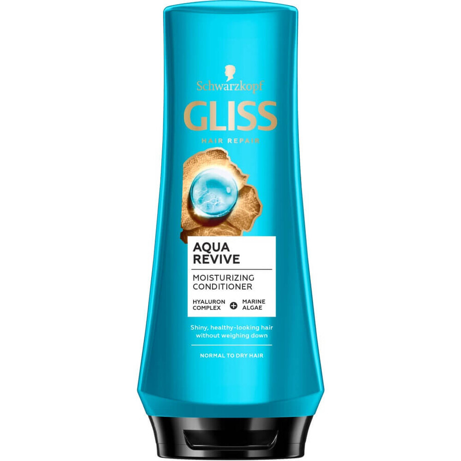 Balsam Gliss Aqua Revive pentru păr uscat și normal, 200ml