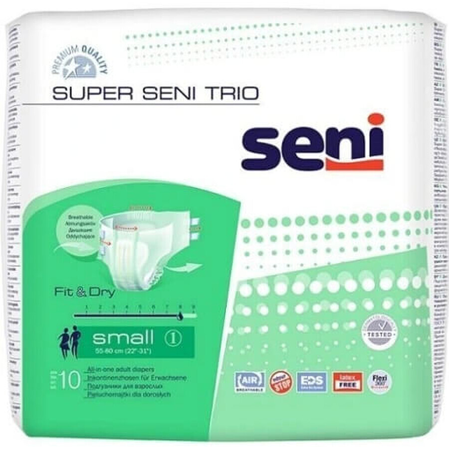 Super Breasts T1 Small Adult Diapers, 10 pcs - Long wear time!