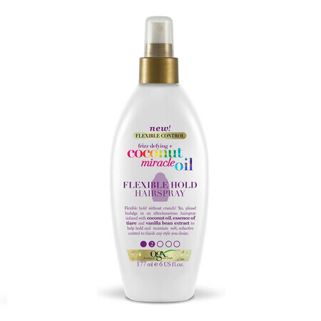 Organix Frizz-Defying + Miraculous Coconut Oil, flexibler Halt Haarspray, 177ml