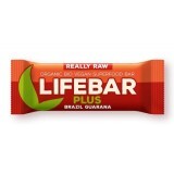 Baton bio cu nuci braziliene si guarana raw Lifebar Plus, 47 g, Lifefood