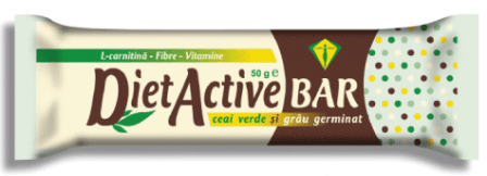Baton cu ceai verde si grau germinat Diet Active Bar, 50 g, Fit Active Nutrition