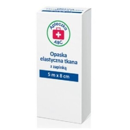 Bandă elastică țesută ABC First Aid Kit, 5m x 8 cm + 1 clip, 1 buc - Pe termen lung!