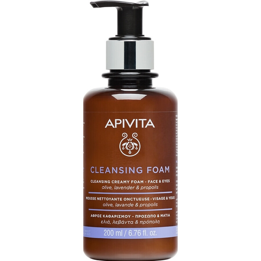 Apivita Cleansing Foaming Cream for Face and Eyes, 200 ml