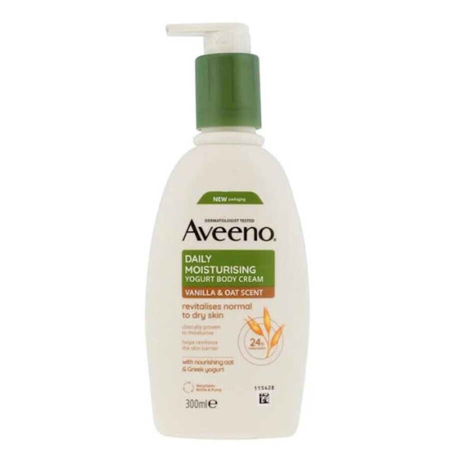 Aveeno Daily Moisturising Yoghurt Vanilla & Oat Body Cream, 300ml