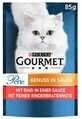 Purina, Gourmet Pearls, Comida h&#250;meda para gatos, ternera en salsa con sabor a roast beef, 85g