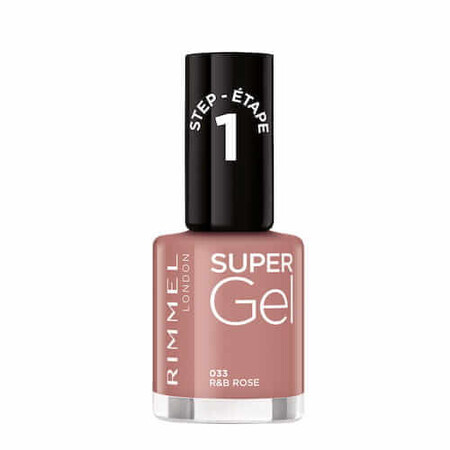 Rimmel Super Gel Nail Polish 033 R amp;B Rose, 12ml