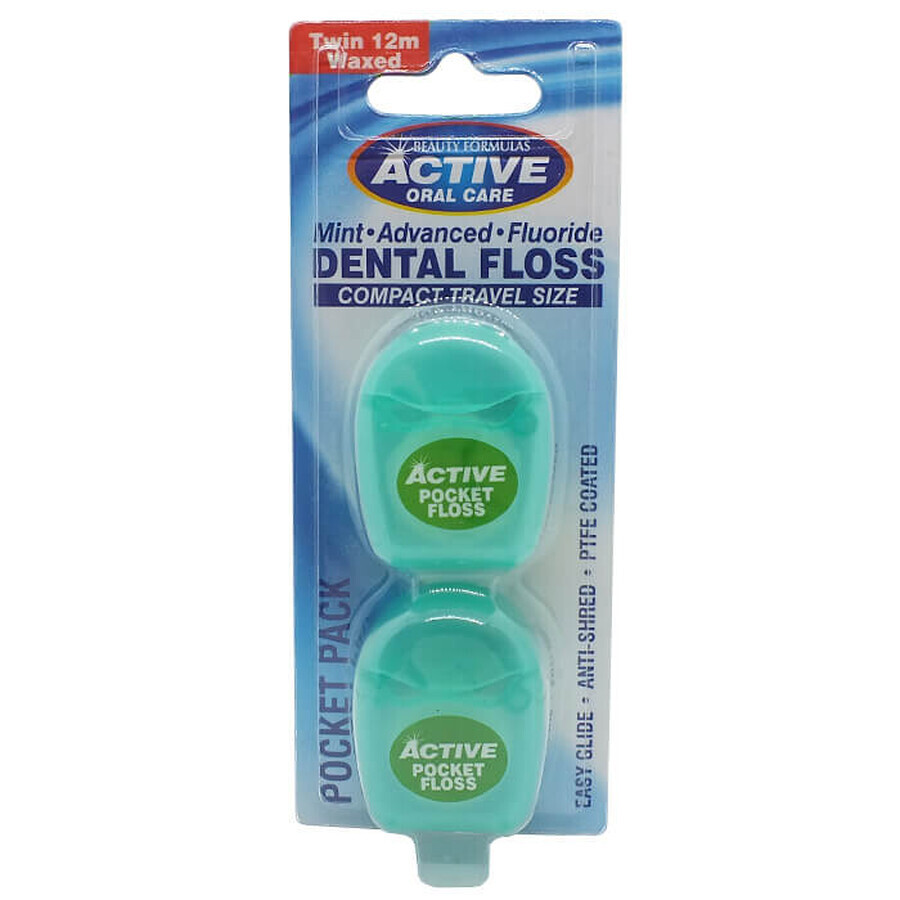 Active Oral Care Ni mănuși dentare cerate cu fluorură 2x12 metri