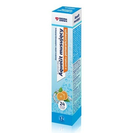 Family Health, Aqualit Mousseline aromă de portocale, 24 comprimate efervescente