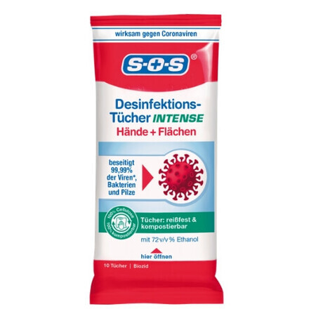 SOS Intense, Salviette disinfettanti, 10 pz.