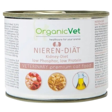 OrganicVet, dieta per reni, alimento dietetico per gatti, 200 g