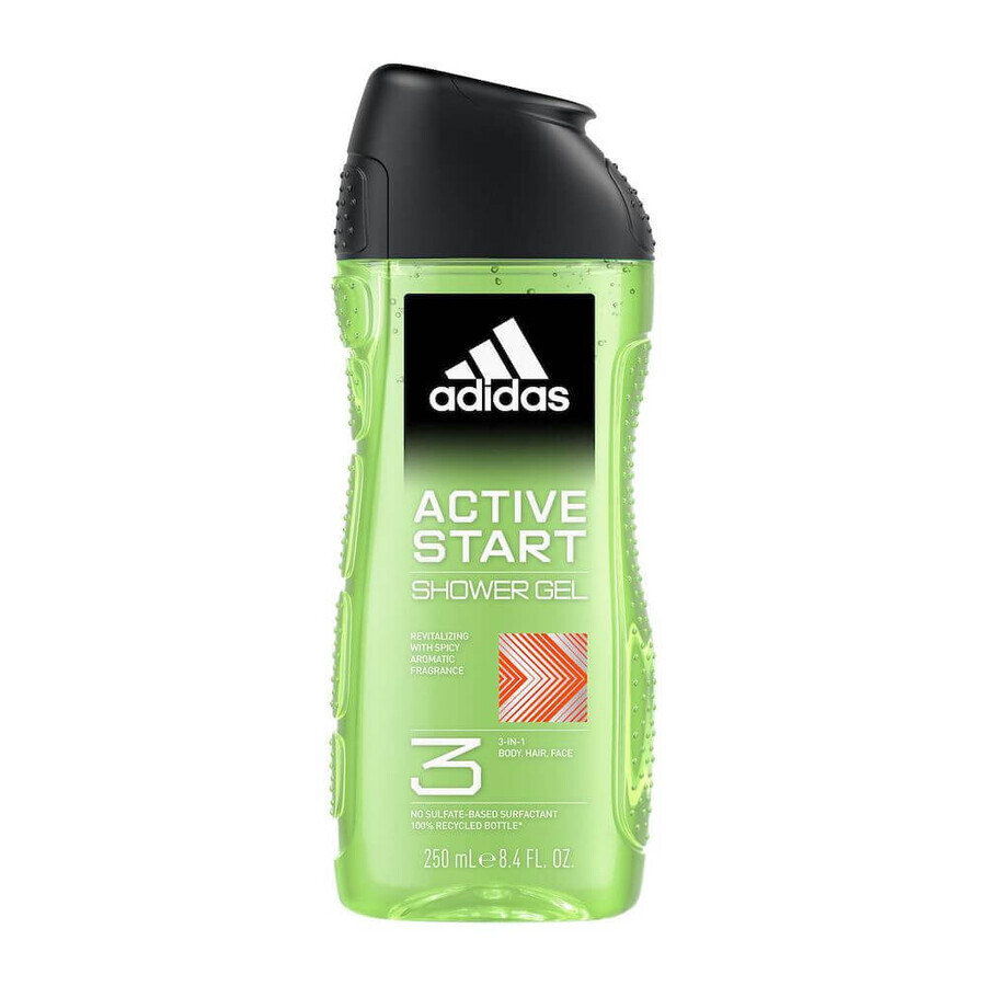 Gel de ducha Adidas Active Start el para hombre, 250 ml