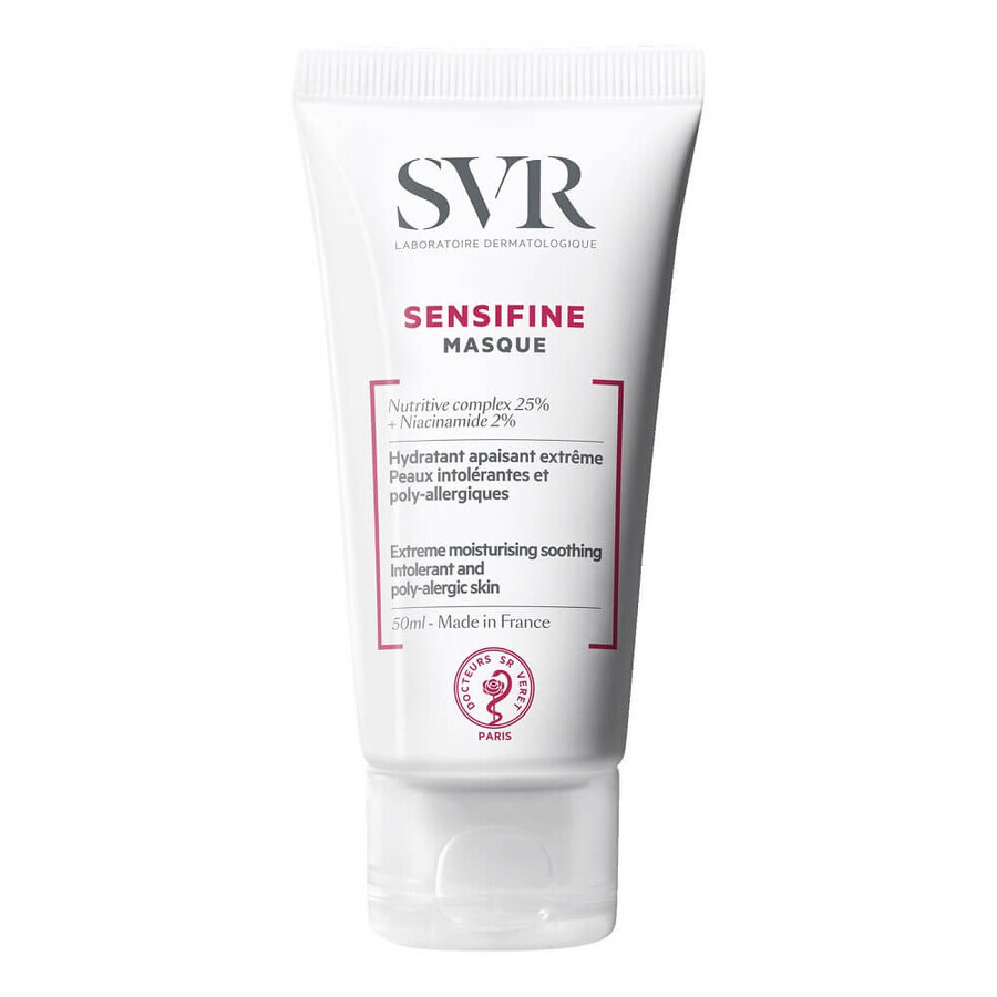 SVR Sensifine Mascarilla facial hidratante y alisadora, 50ml