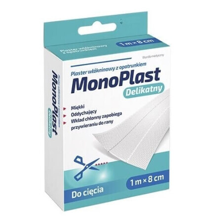 MonoPlast 1 m x 8 cm Niet-geweven pleister - Gaat lang mee!