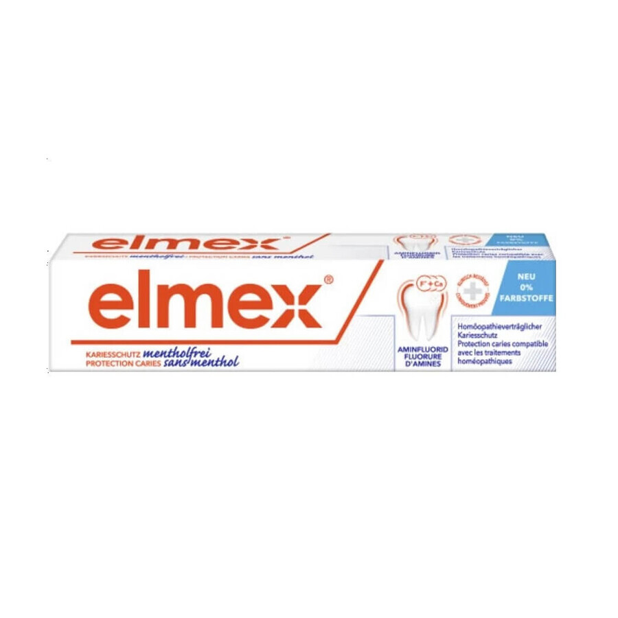 Elmex, pastă de dinți fără mentol, 75 ml