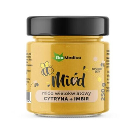 EkaMedica Multi-flor miere lămâie ghimbir natural vitamina C, 250g