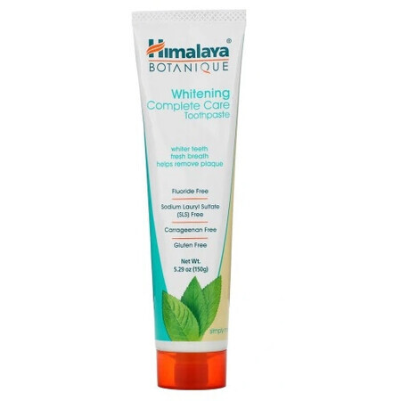 Himalaya Botanique Whitening, Pasta dentífrica blanqueadora Complete Care Simply Mint, 150g