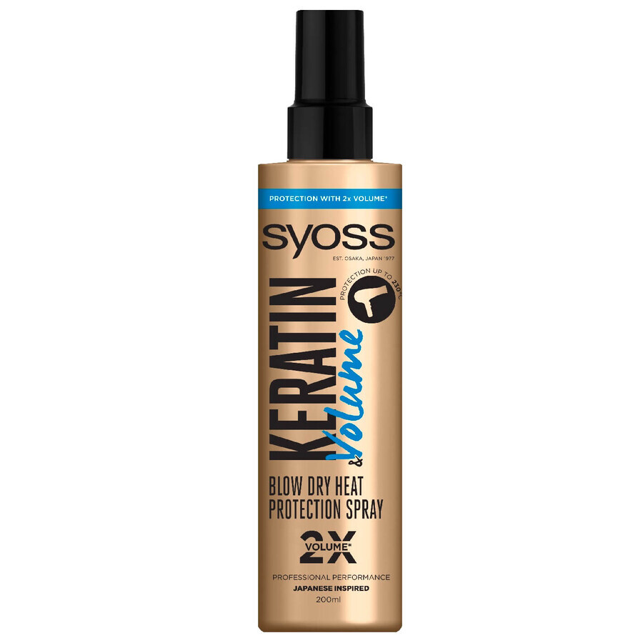 Syoss Keratin amp; Spray de protecție termică pentru păr cu volum, 200ml