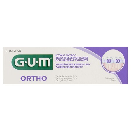 Sunstar GUM Ortho, pastă de dinți 3080, 75 ml - Utilizare pe termen lung!