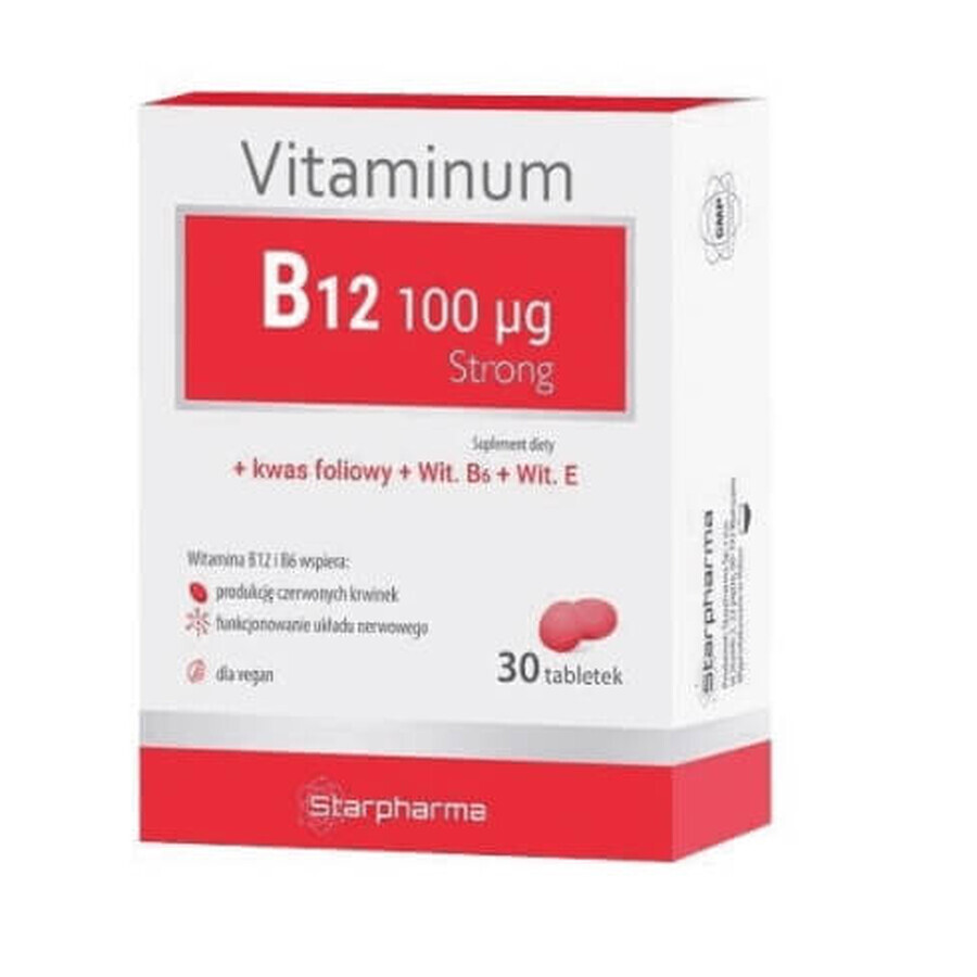 Vitaminum B12 100mcg Strong, 30 comprimate