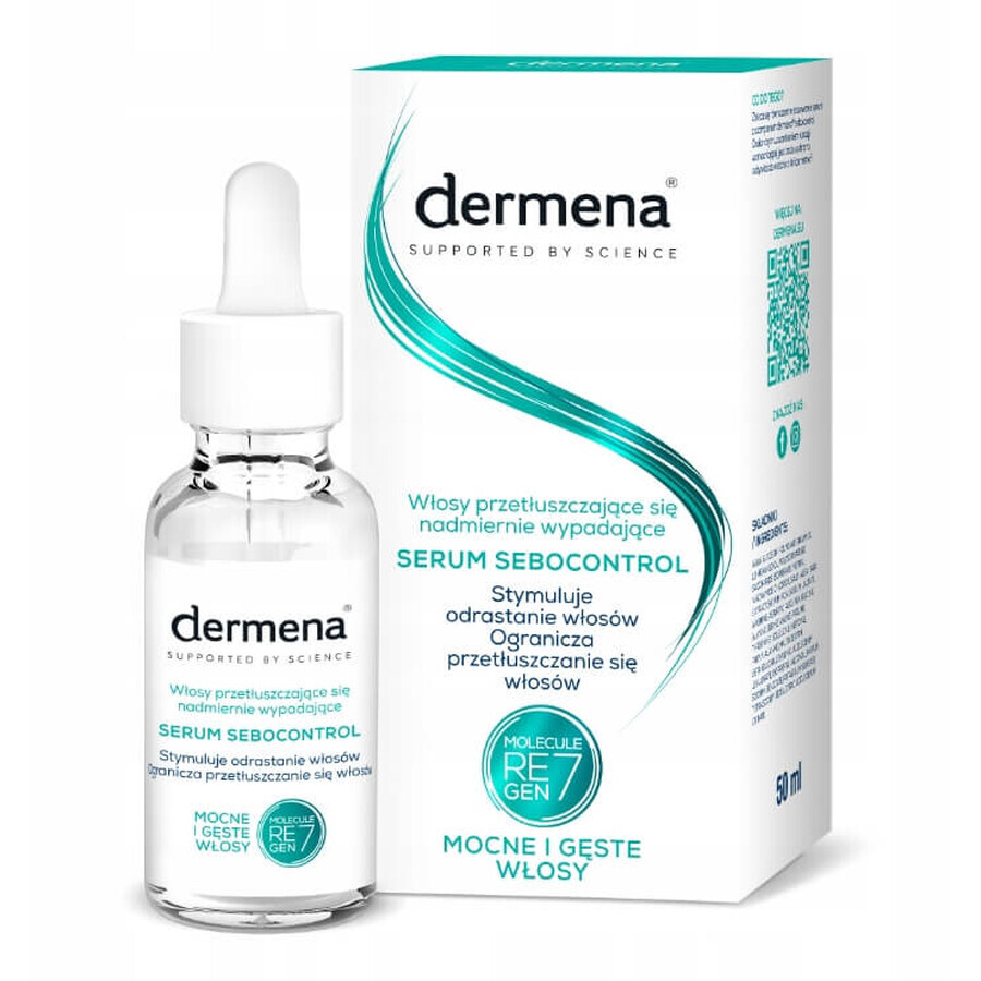 Dermena Supported By Science Sebocontrol Serum pentru păr gras, căderea excesivă a părului, 50 ml