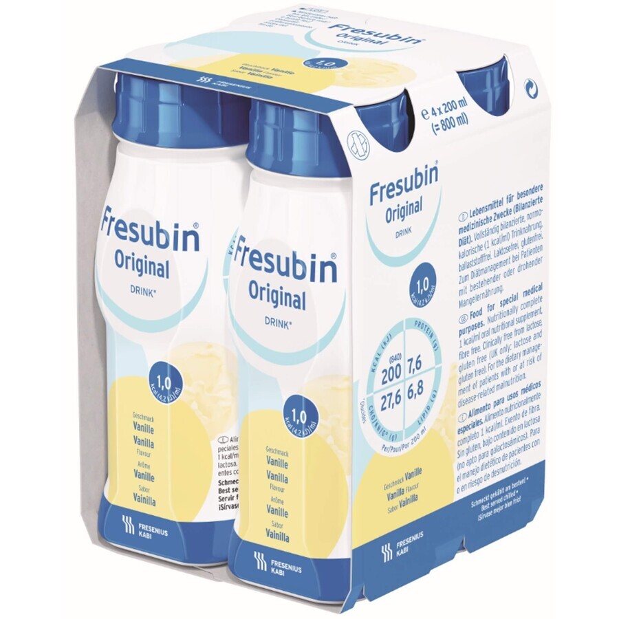 Fresubin Original Getränk mit Vanillegeschmack, 4 x 200 ml, Fresenius Kabi