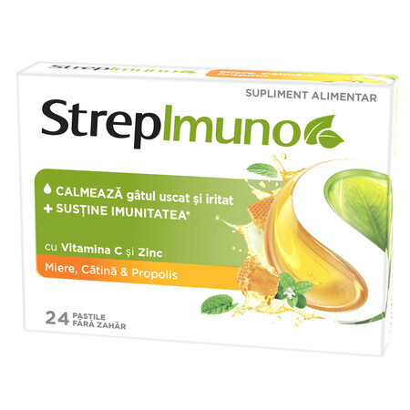 Strepimuno cu miere, catina si propolis, 24 pastile de supt, Reckitt Benckiser