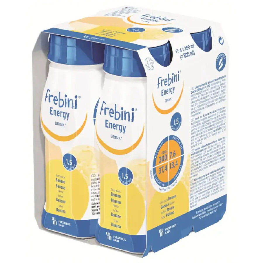 Frebini Energy băutură energizantă cu aromă de banane, 200 ml, Fresenius Kabi