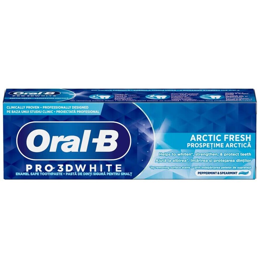 Tandpasta Pro 3D White Arctic Fresh, 75 ml, Oral-B