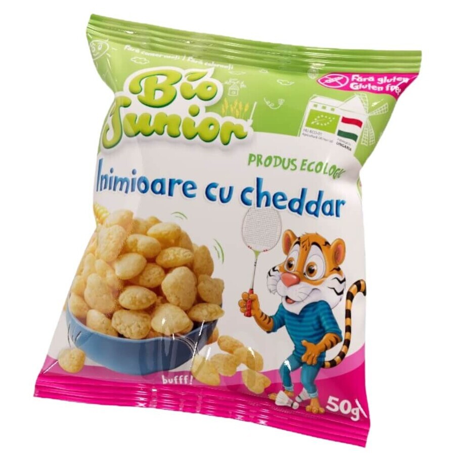 Coeurs Eco sans gluten au cheddar, 50 g, Bio Junior