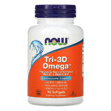 Tri-3D Omega con vitamina D-3, 90 capsule morbide, Now Foods