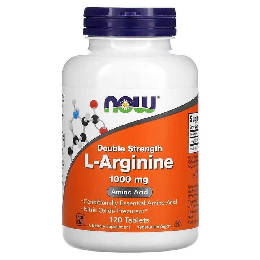 L-Arginine Forte, 1000 mg, 120 comprimés, Now Foods