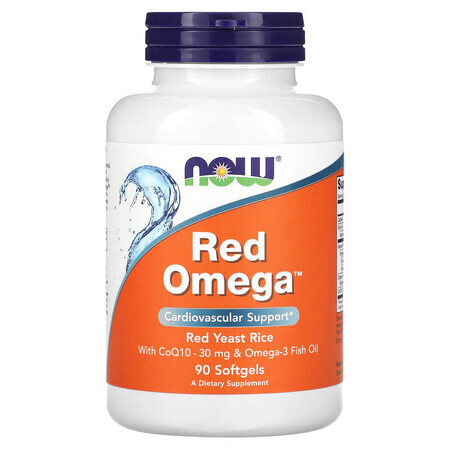 Omega rosso con 30 mg di coenzima Q10, 90 gel morbide, Now Foods