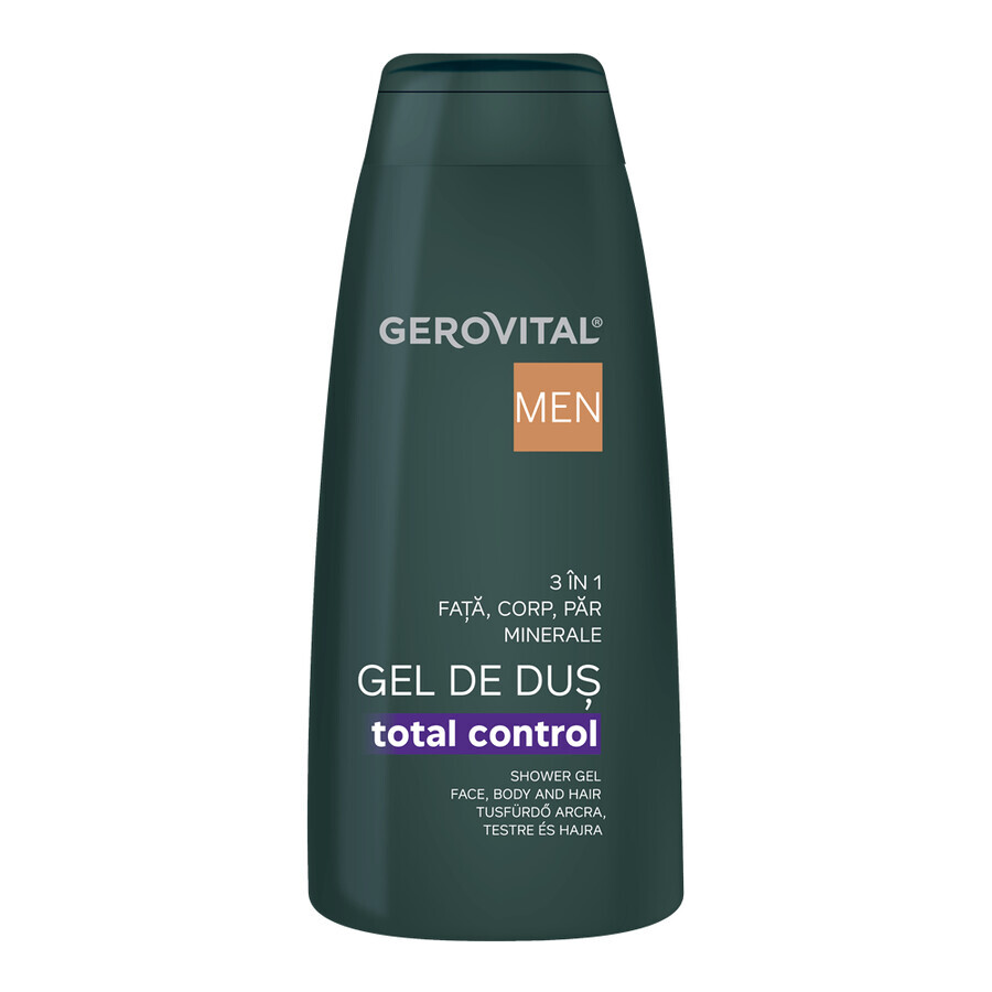 Gel de ducha Men Total Control 3 en 1 para hombre, 400 ml, Gerovital