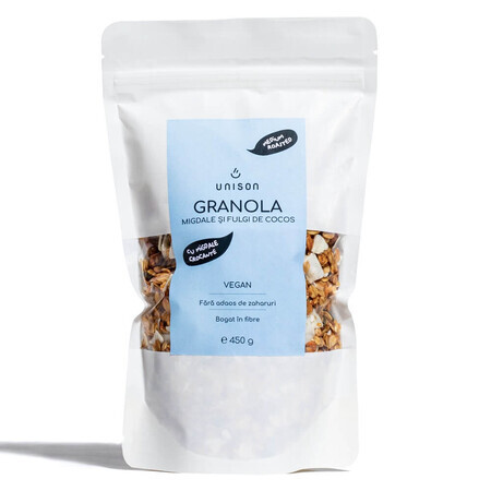 Granola con almendras y copos de coco, 450 g, Unison