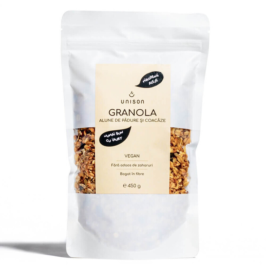 Granola mit Haselnüssen und schwarzen Johannisbeeren, 450 g, Unison