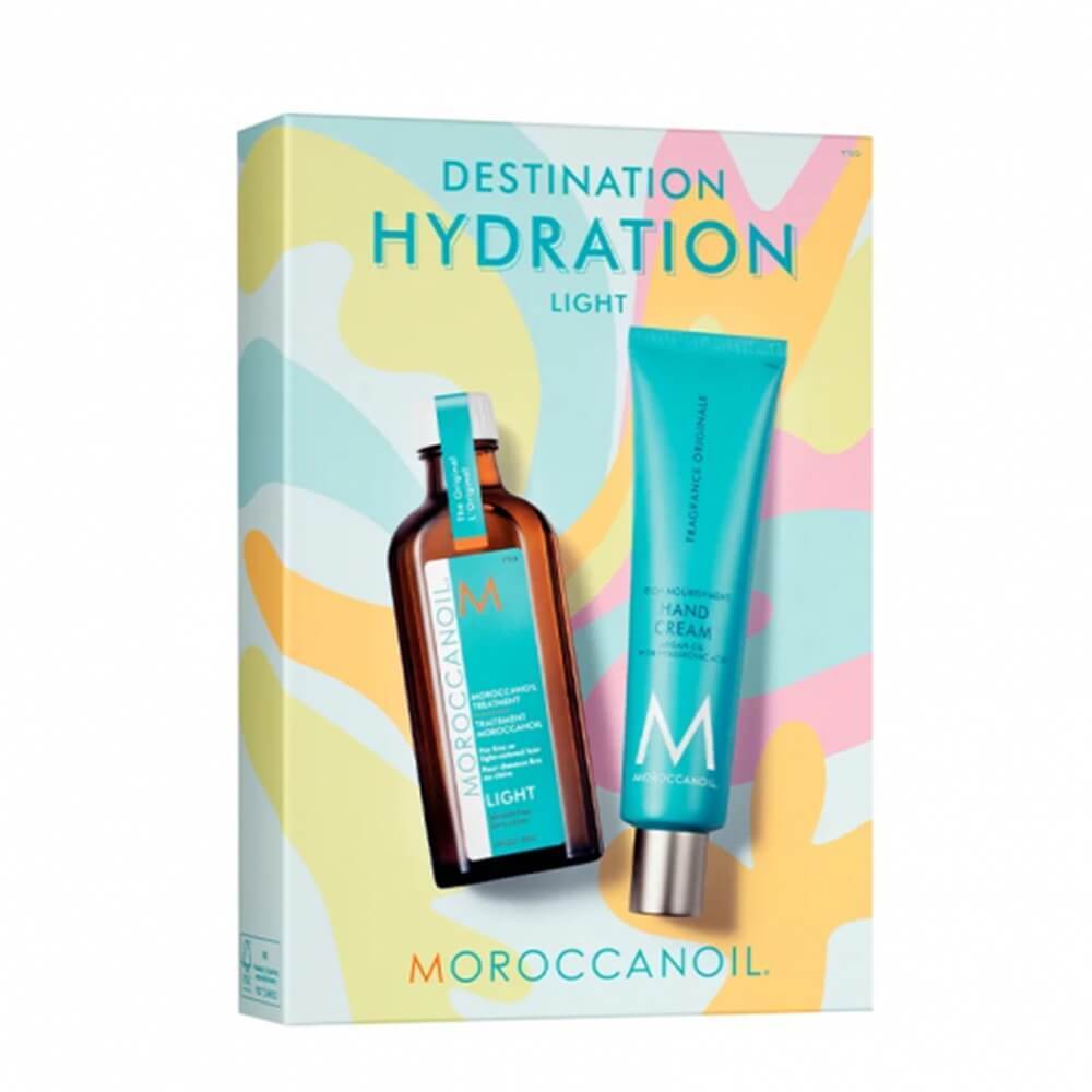 Set Ulei pentru par fin si deschis la culoare Light, 100 ml+Crema de maini Fragrance Original, 100 ml Summer Duo, Moroccanoil