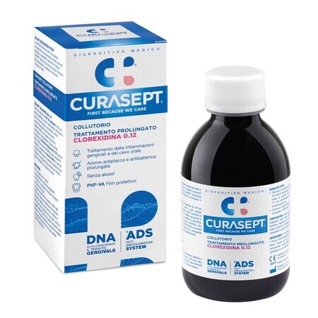 Enjuague bucal con clorhexidina al 0,12% Ads Dna, 200 ml, Curasept